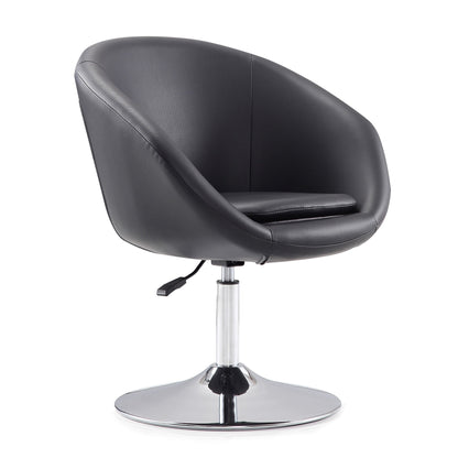Chandra Swivel Adjustable Faux Leather Accent/Office Chair - Black