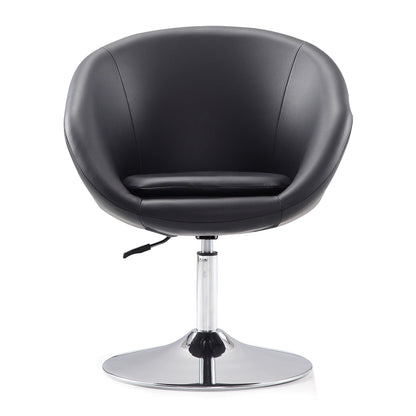 Chandra Swivel Adjustable Faux Leather Accent/Office Chair - Black