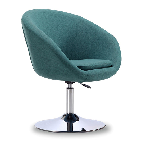 Chandra Swivel Adjustable Faux Leather Accent/Office Chair - Teal Blue