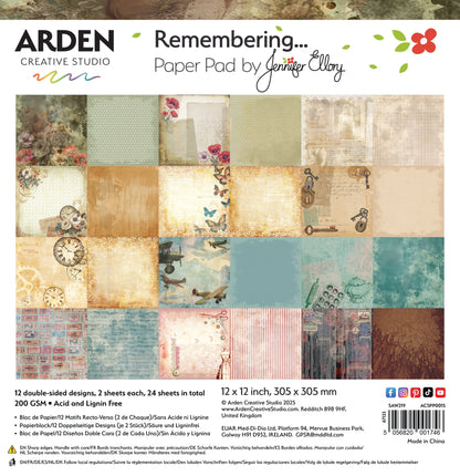 Arden Creative Studio Remembering... 12in x 12in Paper Pad