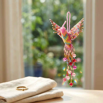 Pink Beaded Humming Bird