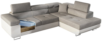 Anton Storage Sleeper Sectional Sofa - Grey
