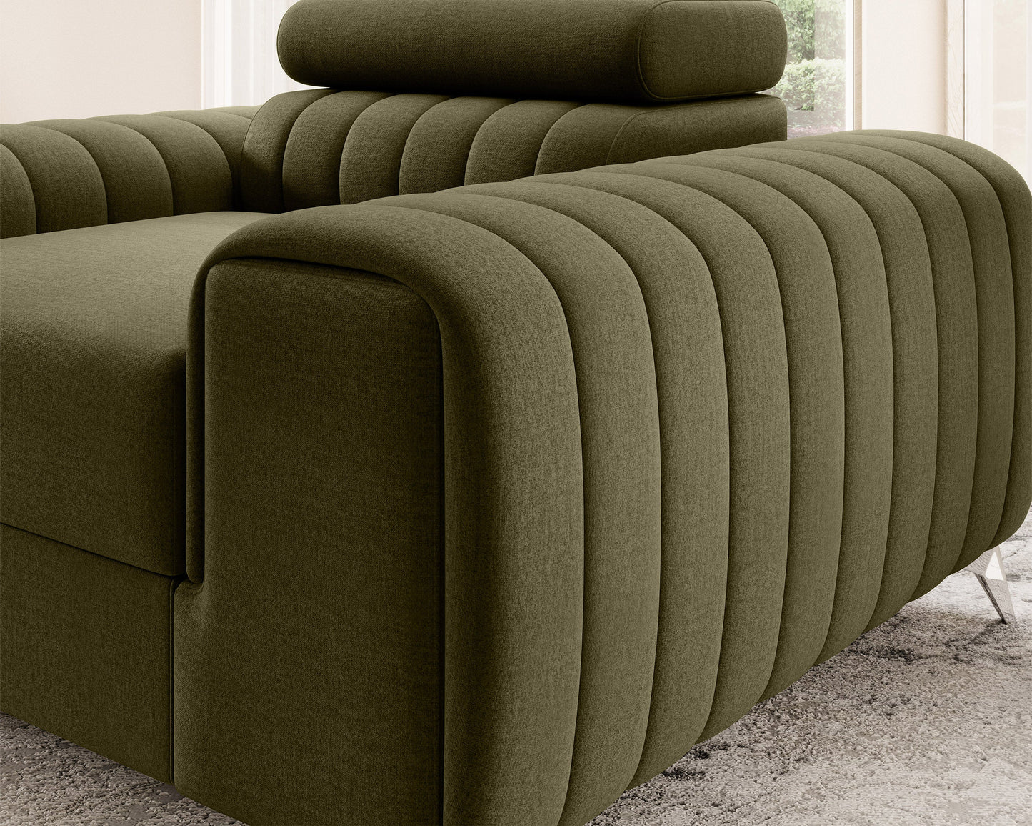 Laurence Modern Accent Chair - Olive Green