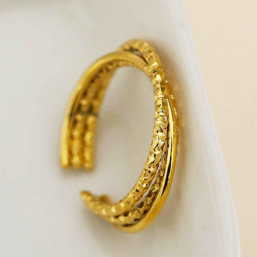AZURA: Triple Stacked Contrasting Textured Ring