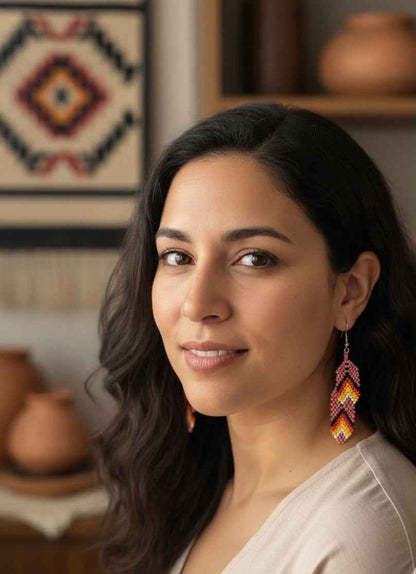 OldTribes™rose pink  Beaded Earrings
