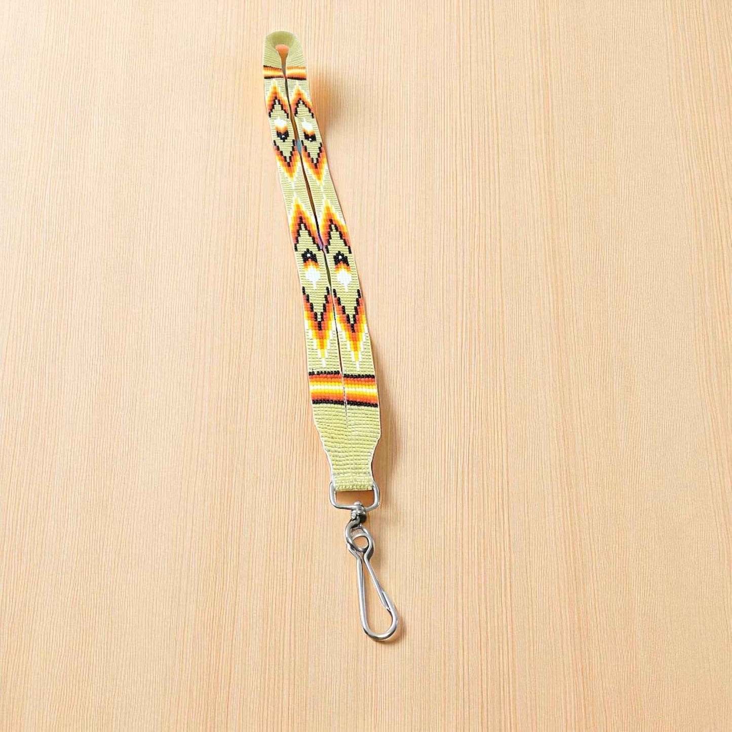 Light Yellow Native Beaded Lanyard