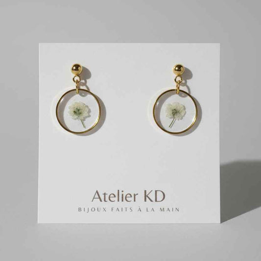 Boucles d'oreilles Gigi blanc - rond (grand 20mm)