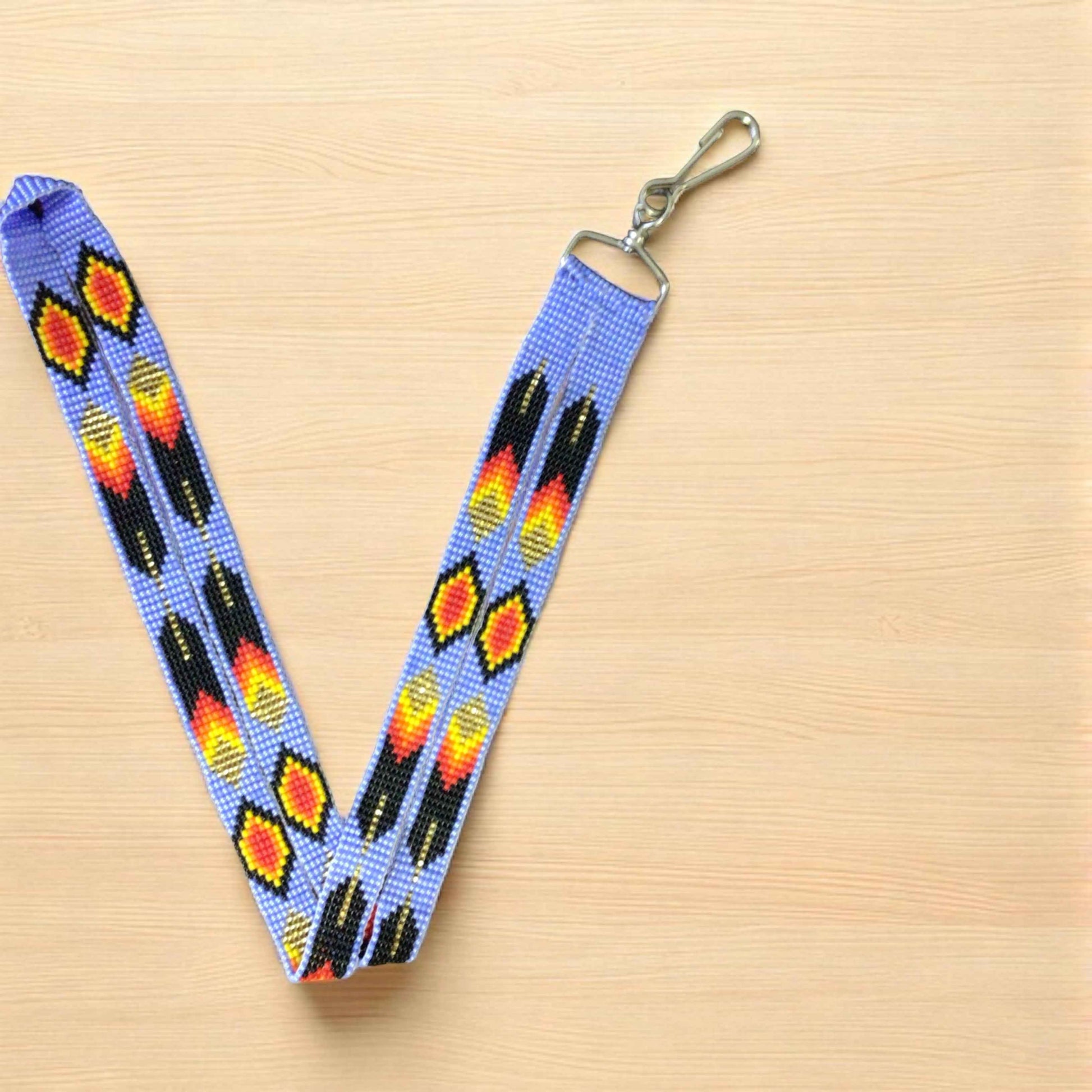 Lavender Native Beaded Lanyard