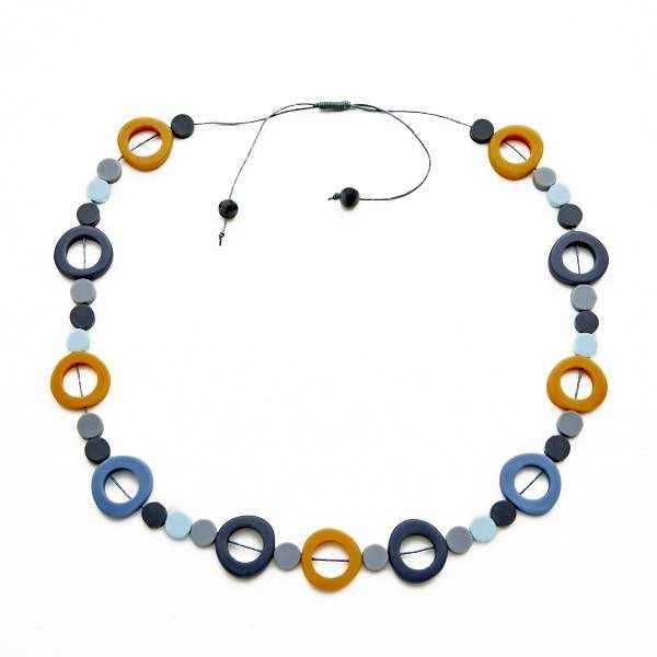 Long Resin Hoop and Disc Necklace