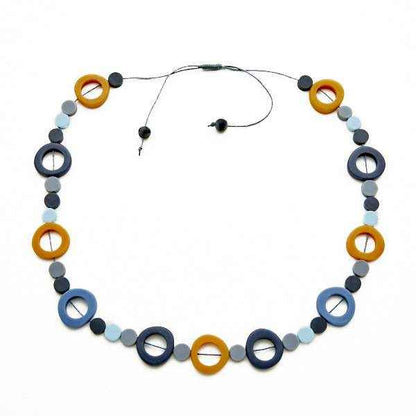 Long Resin Hoop and Disc Necklace