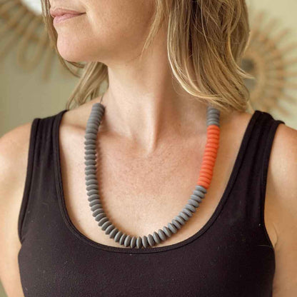 Resin Stacked Disc Necklace