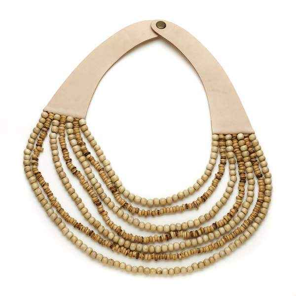 Multi Strand Wooden Bead Necklace