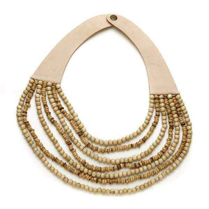 Multi Strand Wooden Bead Necklace