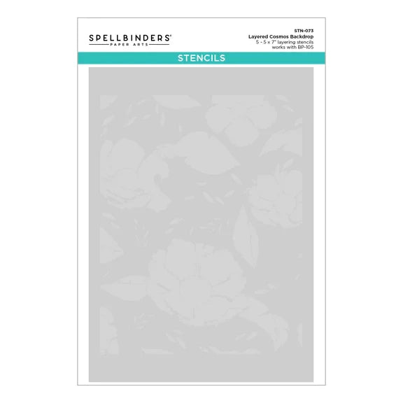 Cosmos Backdrop BetterPress and Stencil Bundle from the Pressed Posies Collection