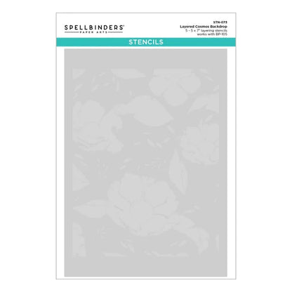 Cosmos Backdrop BetterPress and Stencil Bundle from the Pressed Posies Collection