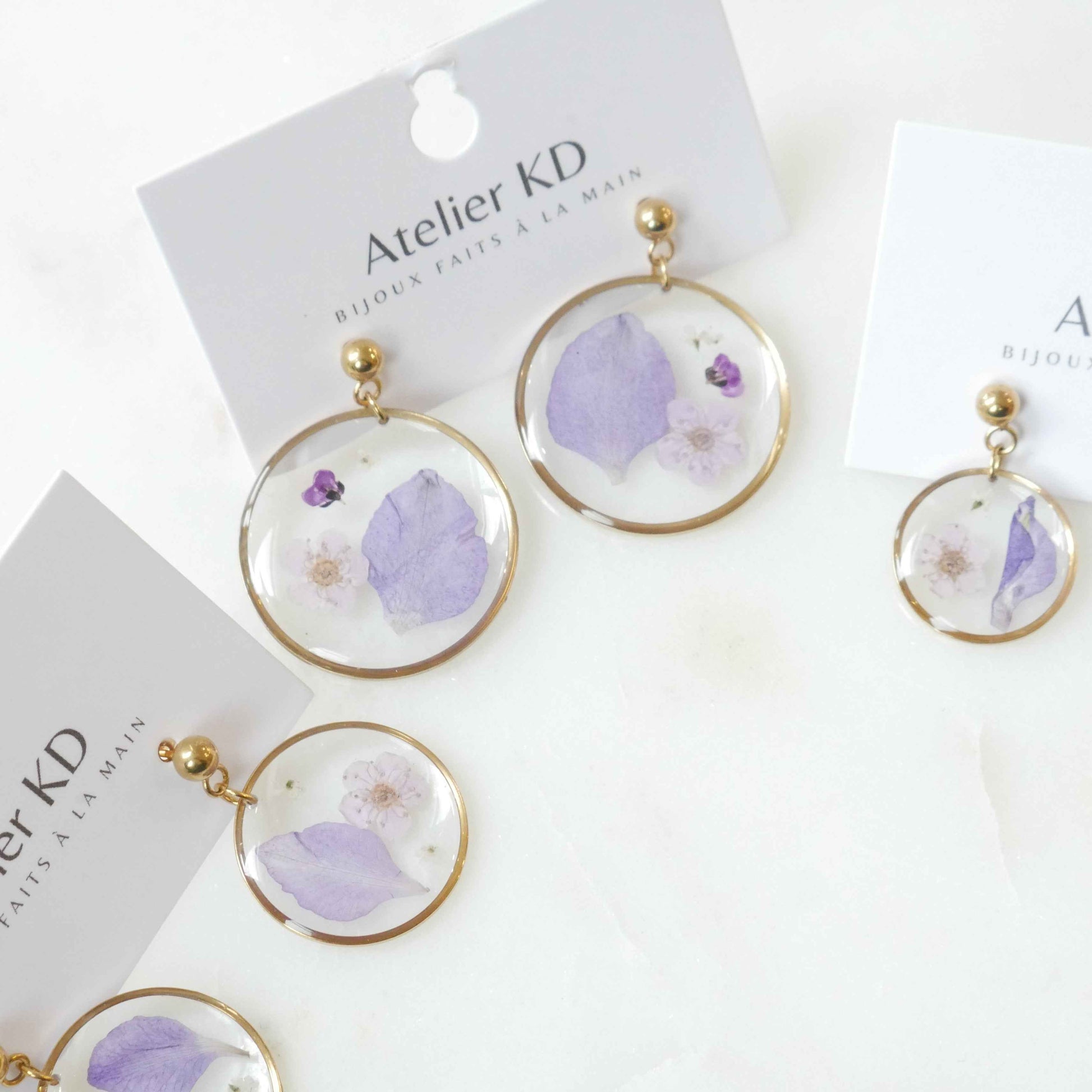 Boucles d'oreilles Léa - rond (moyen 25mm)