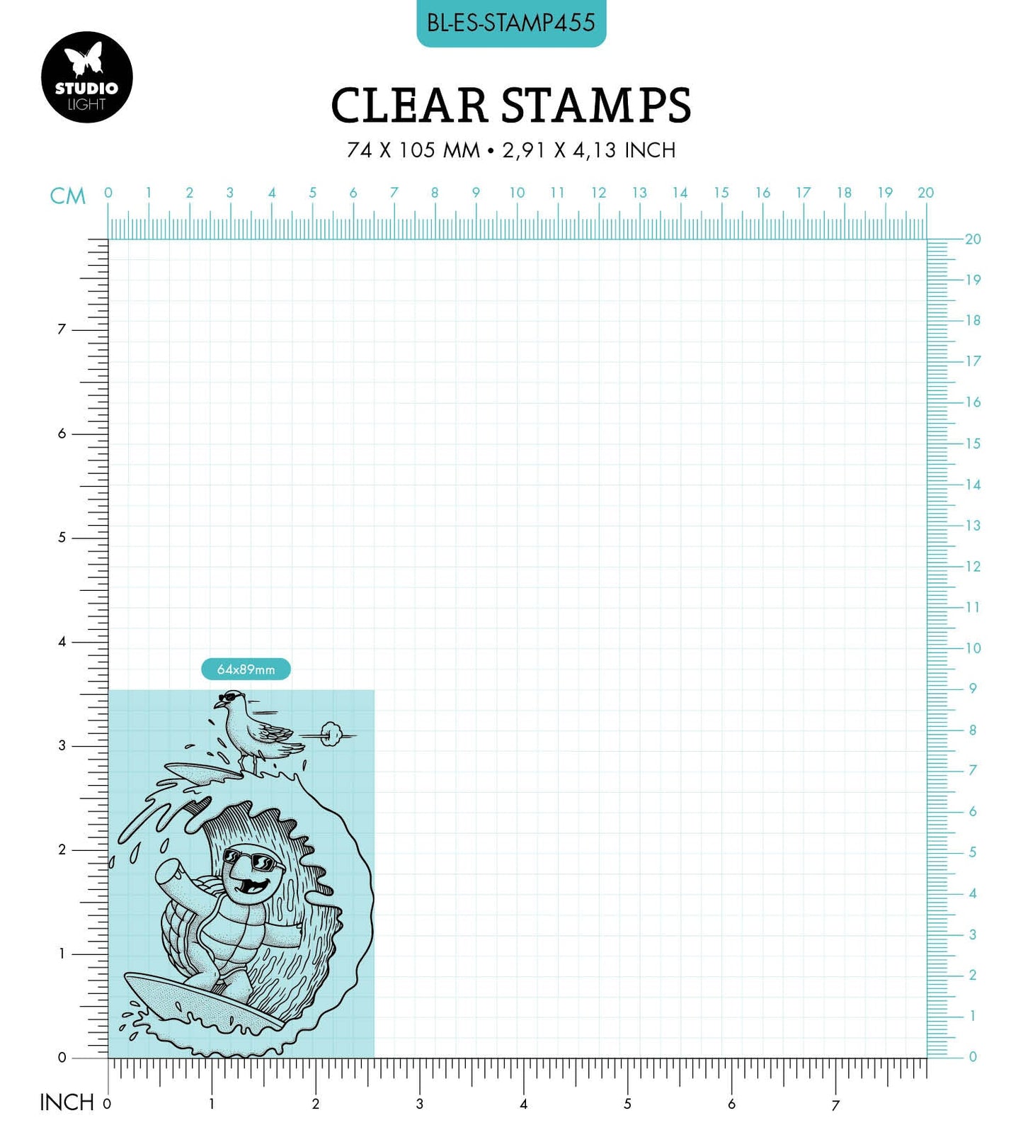 BL Clear Stamp Surf Dude By Laurens 89x64x3mm 1 PC nr.455