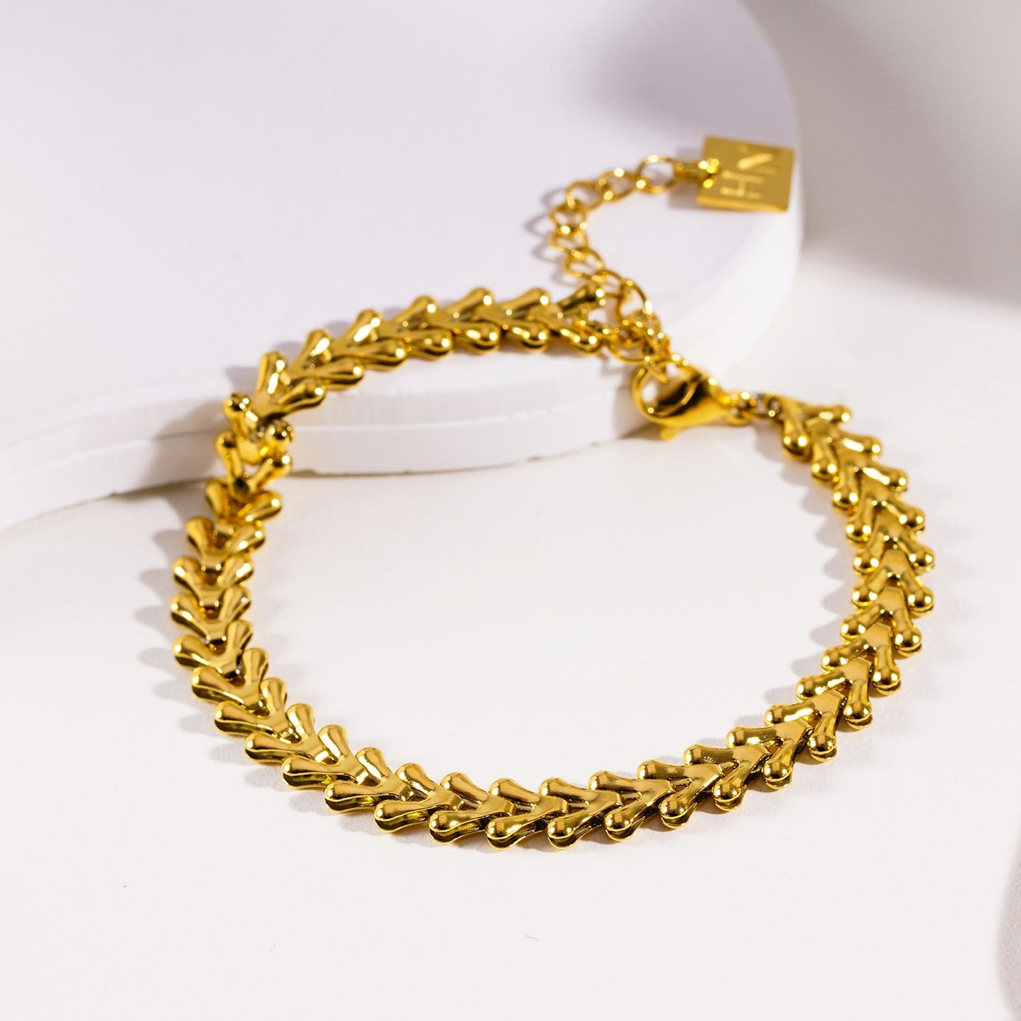 BLYTH:  Vintage-Inspired Linked Abstract Crest Bracelet