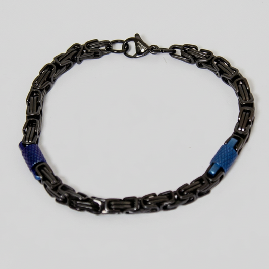 Men's Two-Tone Byzantine Chain Link Bracelet | Stainless Steel