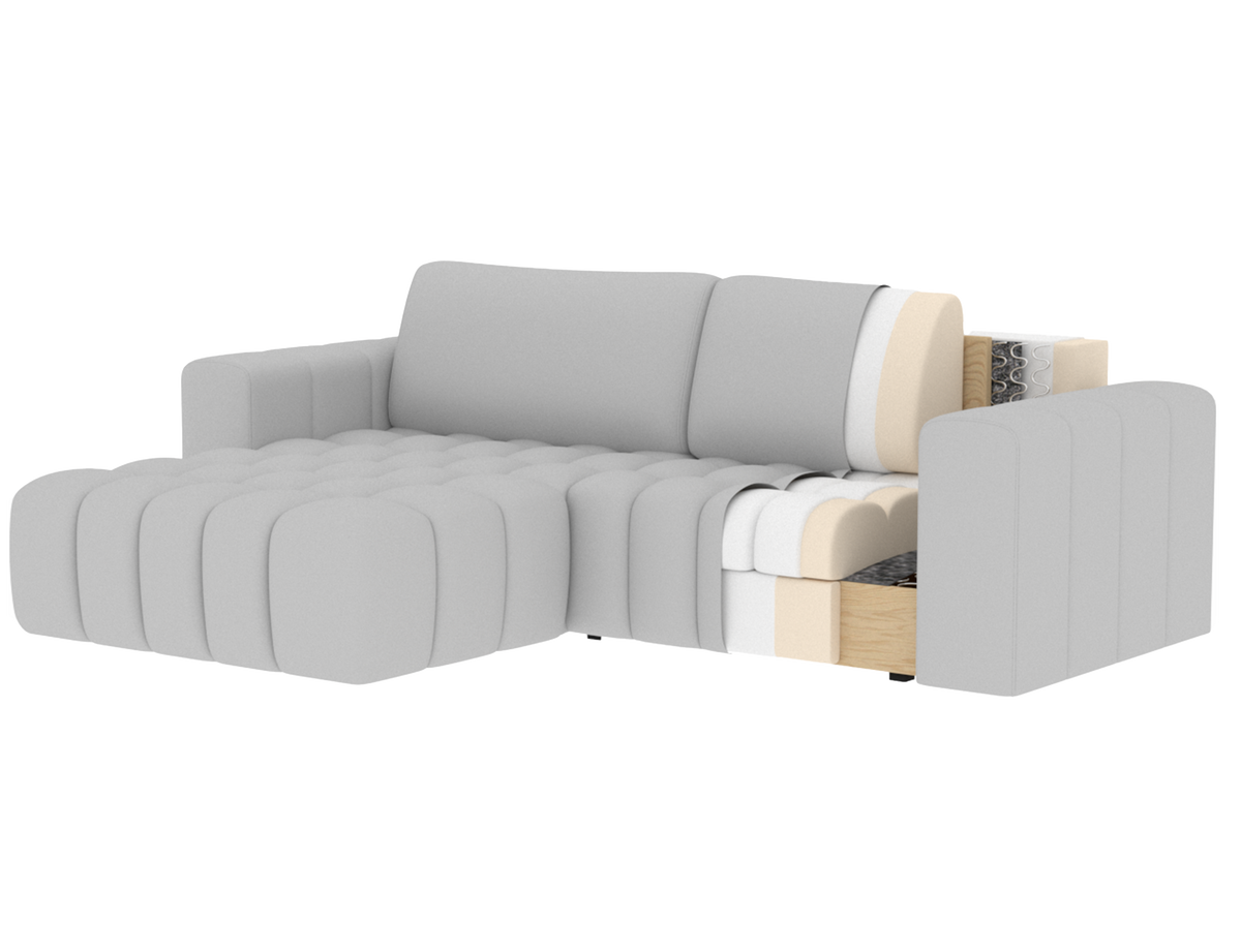Bonett 4 Seater Storage Sleeper Chaise Sofa - Plum