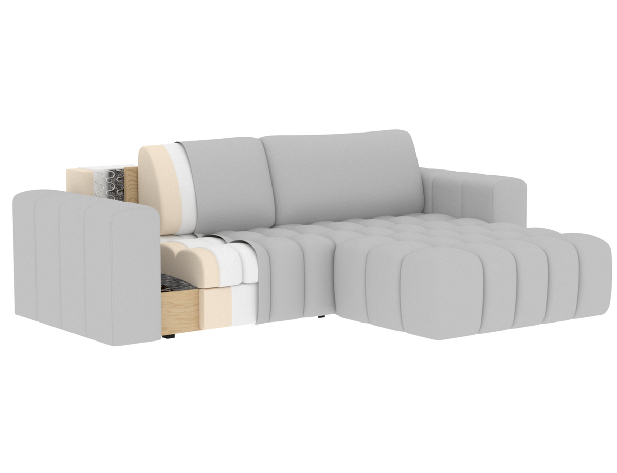 Bonett 4 Seater Storage Sleeper Chaise Sofa - Plum