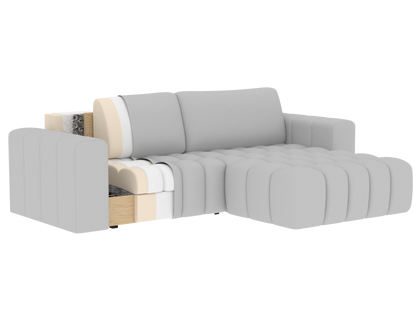 Bonett 4 Seater Storage Sleeper Chaise Sofa - Dark Green
