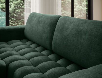 Bonett 4 Seater Storage Sleeper Chaise Sofa - Dark Green