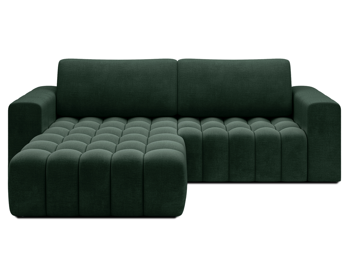 Bonett 4 Seater Storage Sleeper Chaise Sofa - Dark Green