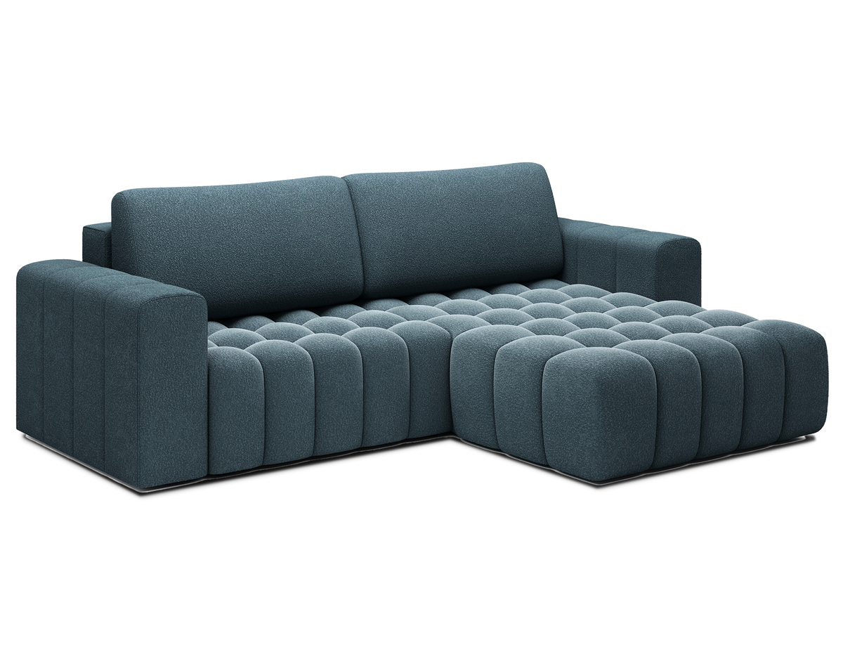 Bonett 4 Seater Storage Sleeper Chaise Sofa - Teal Blue