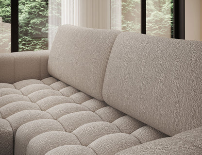 Bonett 4 Seater Storage Sleeper Chaise Sofa - Beige