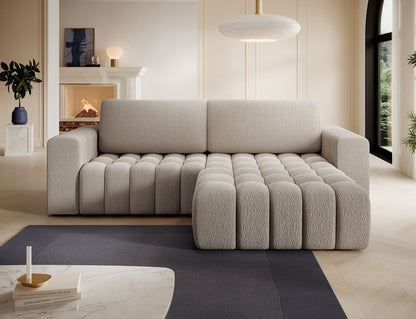 Bonett 4 Seater Storage Sleeper Chaise Sofa - Beige