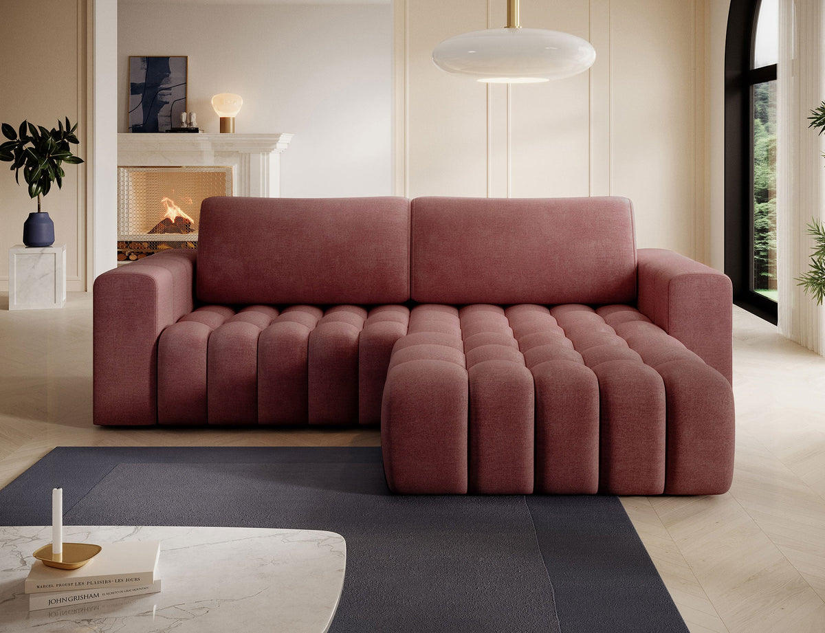 Bonett 4 Seater Storage Sleeper Chaise Sofa - Plum