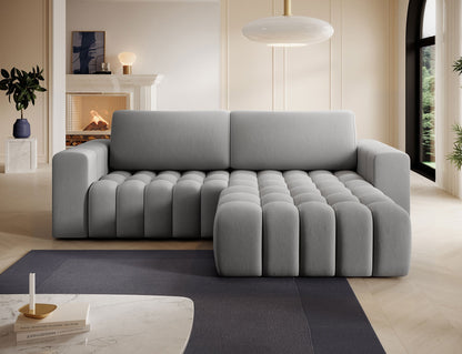 Bonett 4 Seater Storage Sleeper Chaise Sofa - Grey