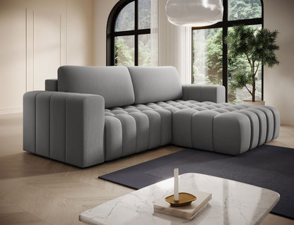 Bonett 4 Seater Storage Sleeper Chaise Sofa - Grey