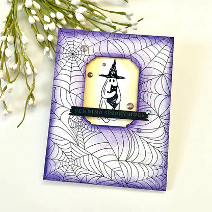 Spider Web Background Press Plate from the Betterpress Halloween Collection