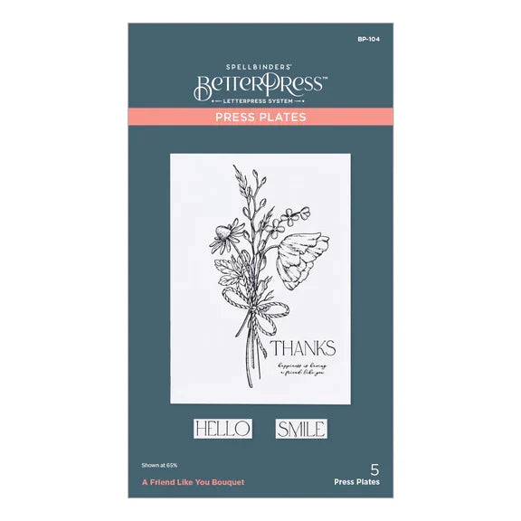 A Friend Like You Bouquet Press Plate from the Pressed Posies Collection