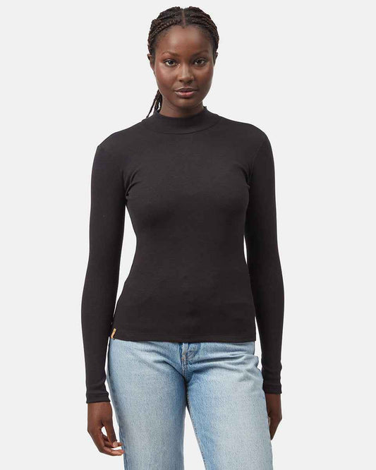 Rib Mock Neck Longsleeve