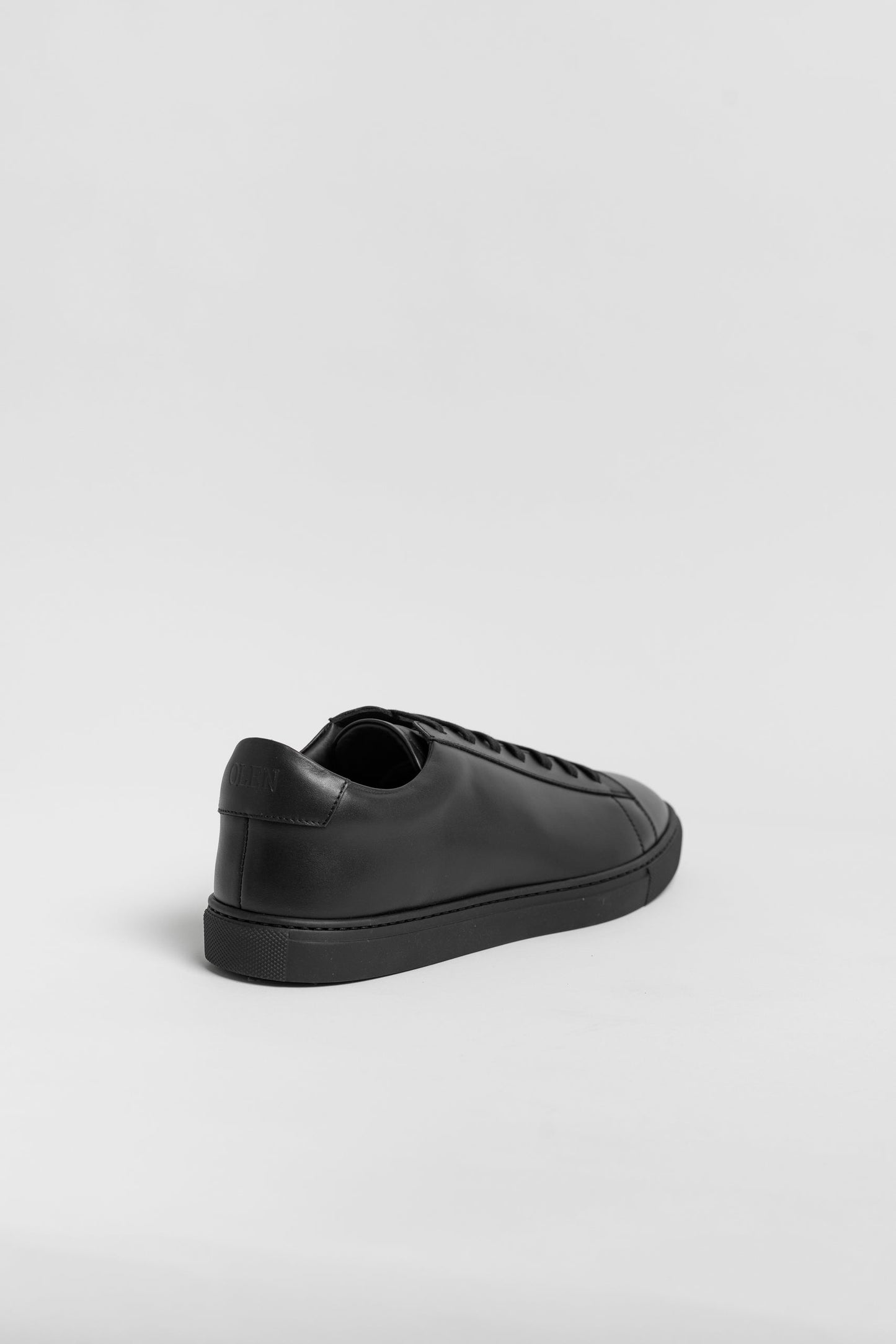 Black Calfskin Low-Top Leather Sneaker