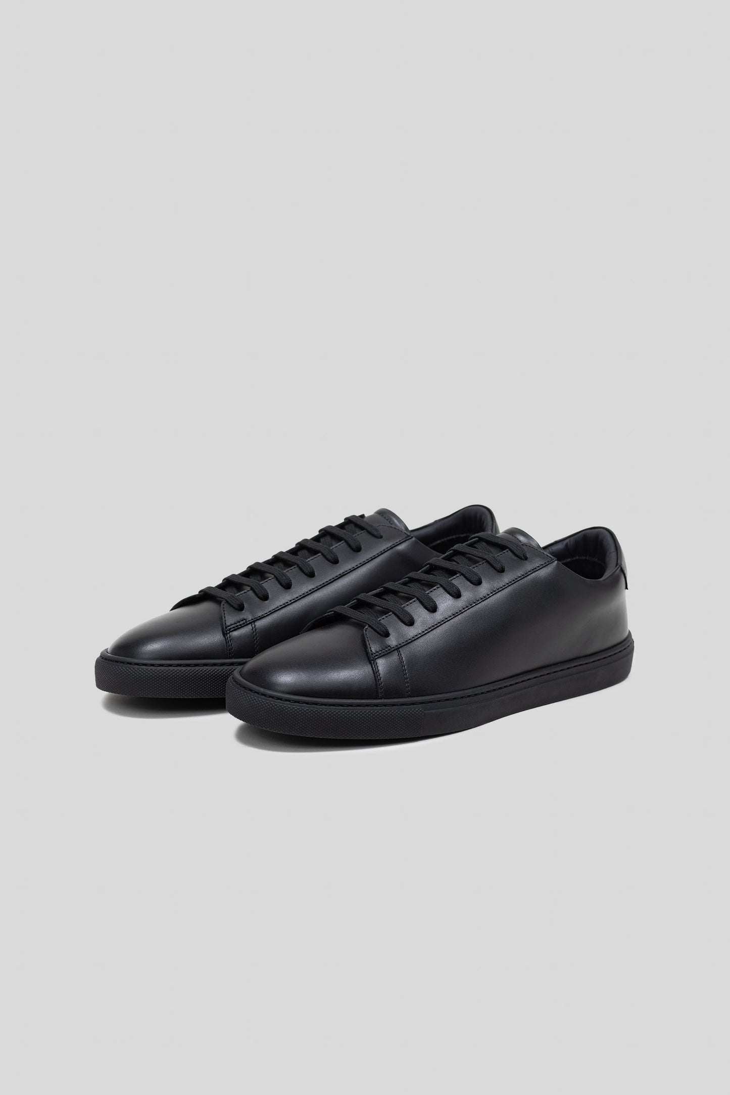 Black Calfskin Low-Top Leather Sneaker