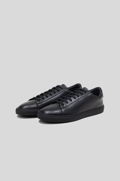 Black Calfskin Low-Top Leather Sneaker