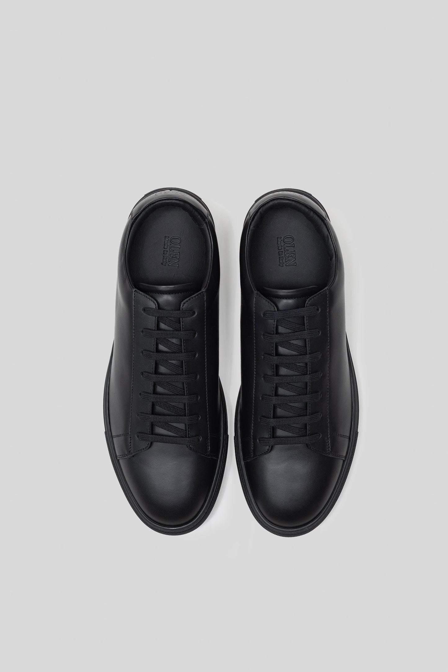 Black Calfskin Low-Top Leather Sneaker