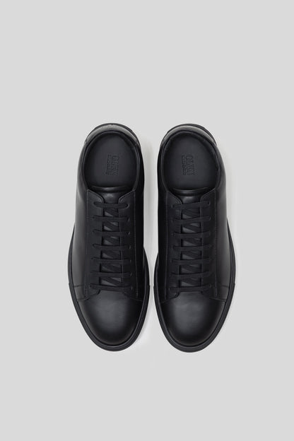 Black Calfskin Low-Top Leather Sneaker