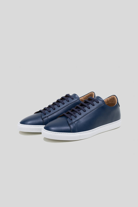 Royal Blue Italian Calfskin Leather Sneaker