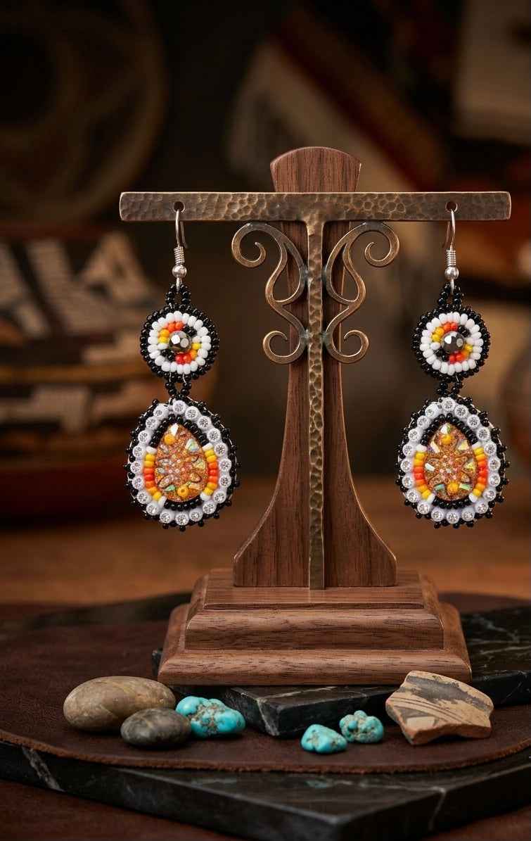 Drop Beaded Earrings  gold collection