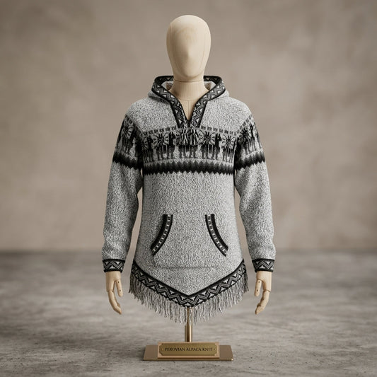 OLDTRIBES™ Women Cardigan Grey Alpaca Sweater