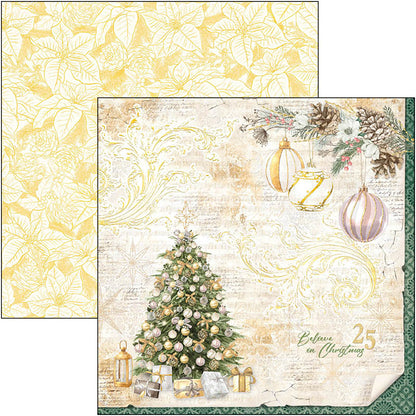 Ciao Bella Sparkling Christmas Paper Pad 8"x8" 12/Pkg