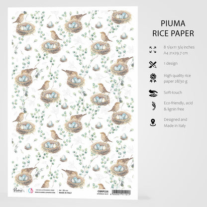 Ciao Bella Rice Paper A4 Sparrow Nest