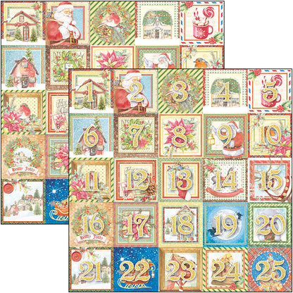 Ciao Bella Dear Santa Patterns Pad 12x12 8/Pkg