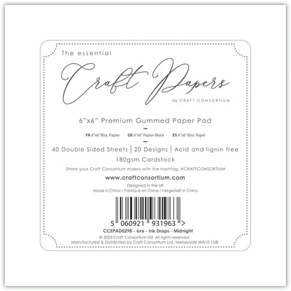 Craft Consortium - Ink Drops - Midnight - 6x6