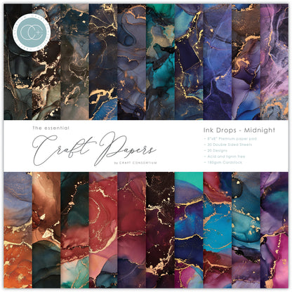 Craft Consortium - Ink Drops - Midnight - 8x8